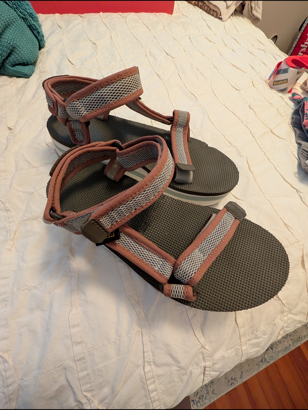 Teva Sport Sandal in Rust & Sage Webbing - Picture 3 of 5